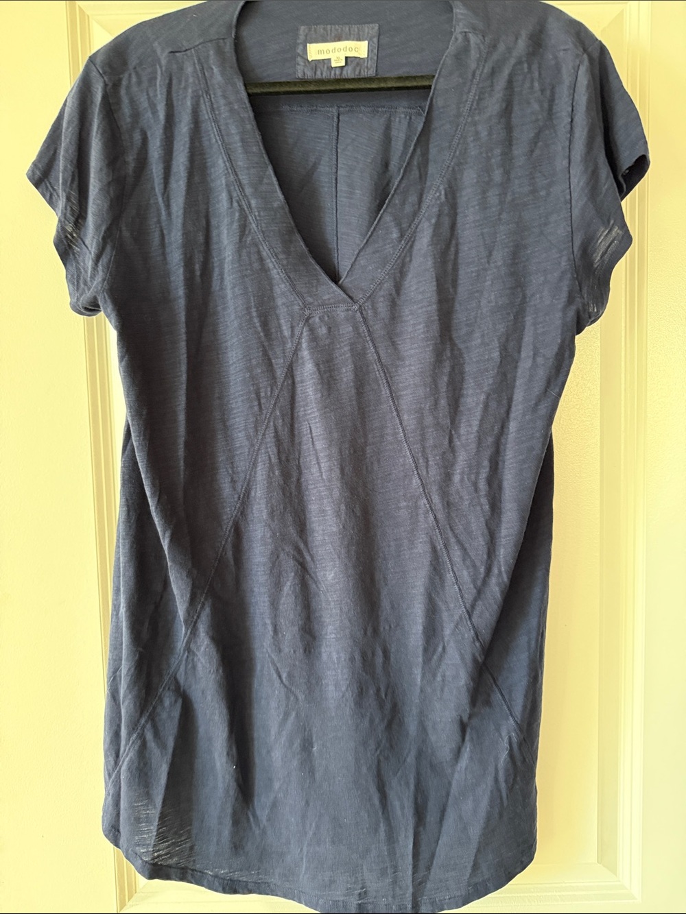 Mododoc Navy V-Neck Short Sleeve Tee